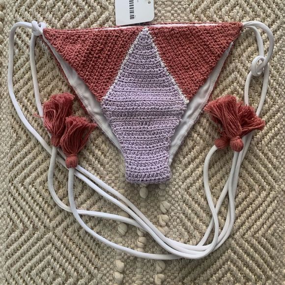 Free People Other - Free People Florence crochet color block bikini bottoms sz S boho style NWT
